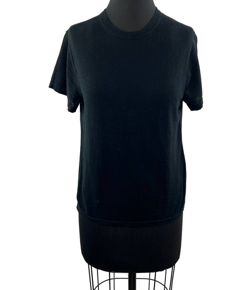 360 SWEATER Black 100% Cotton Crewneck Classic T-Shirt Tee Short Sleeve M